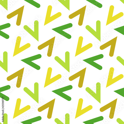 Bright seamless pattern with acute triangular geometric elements.