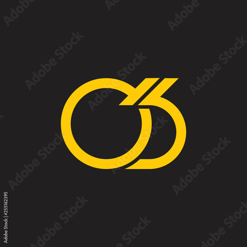 Slika na platnu letters ob simple geometric line logo vector