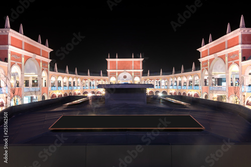 Night view of the architecture of the small town of Florence, Shanghai