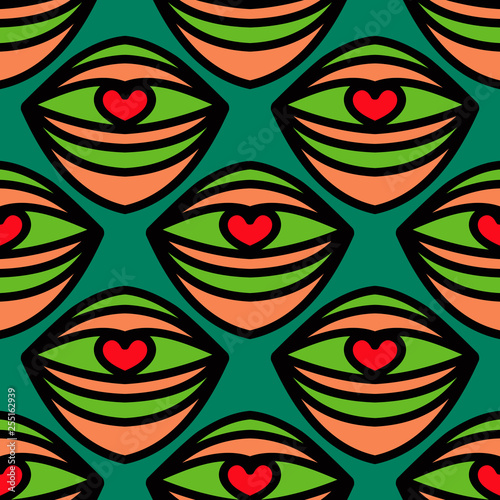 Bright seamless pattern with geometric shapes.