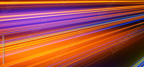 Geometric background. Moving energy. Retro neon colors. Colorful backdrop. Neon lights. Orange and Blue.