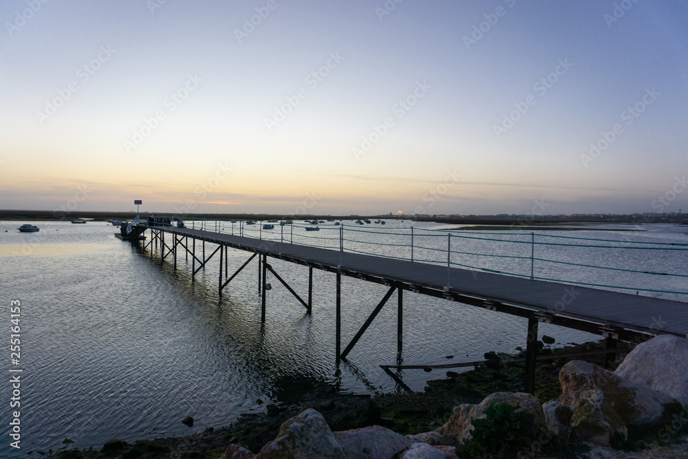 Fototapeta premium Dock at sunset in Faro, Portugal