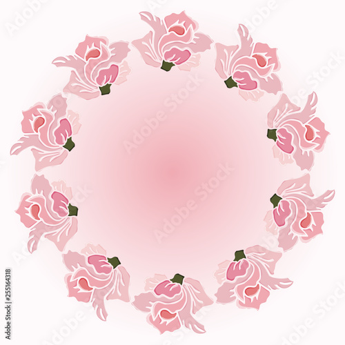 Wreath of roses. Vector illustration.