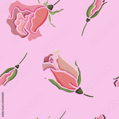 Rosarium Pattern.Flowers. Vector seamless pattern.Seamless pattern can be used for wallpaper, pattern fills, web page background,surface textures.