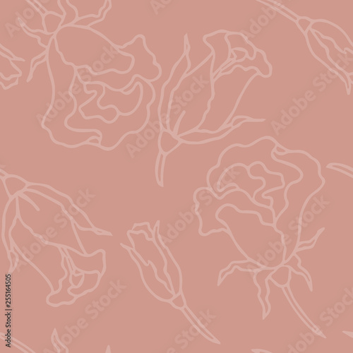 Rosarium Pattern.Flowers. Vector seamless pattern.Seamless pattern can be used for wallpaper, pattern fills, web page background,surface textures.