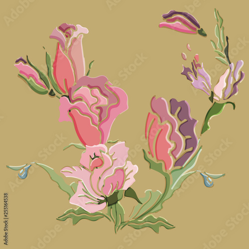 Rose pattern. Flowers. Vector illustration.