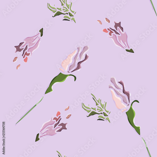 Flowers, spring, watercolor. Seamless pattern. Vector illustration.