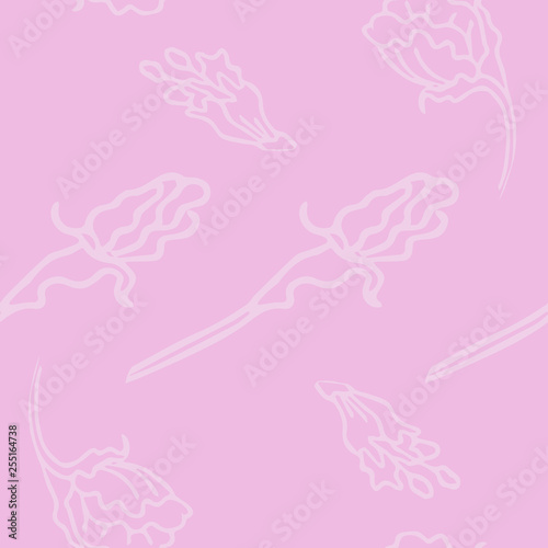 Flowers, spring. Seamless pattern. Vector illustration.