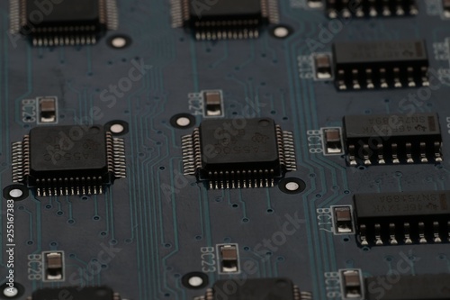 Electronic circuit board close up