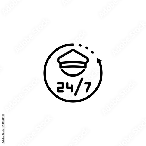 nonstop security, outline black style icon