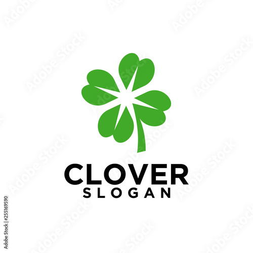clover green eco circle logo icon designs vector illustration