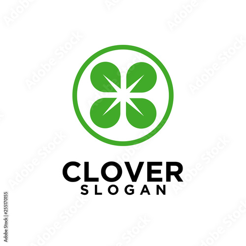 clover green eco circle logo icon designs vector illustration