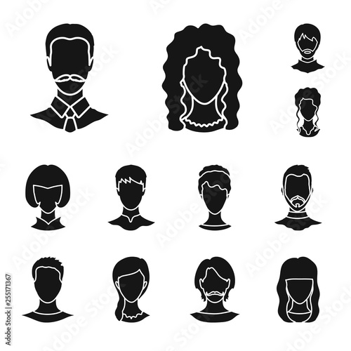 Isolated object of character and profile symbol. Collection of character and dummy stock vector illustration.