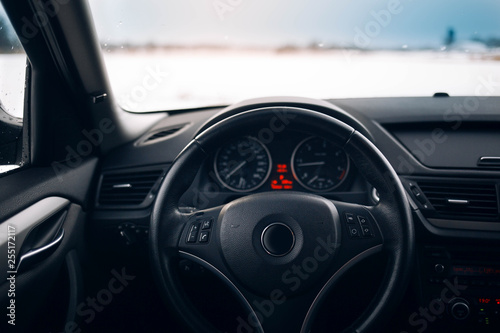 Modern suv car dashboard and interior