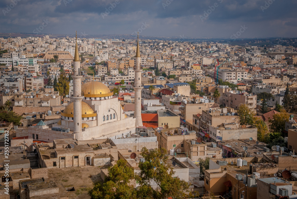 Madaba Cityscape with The Mosque of Jesus Christ, Jordan, Middle East