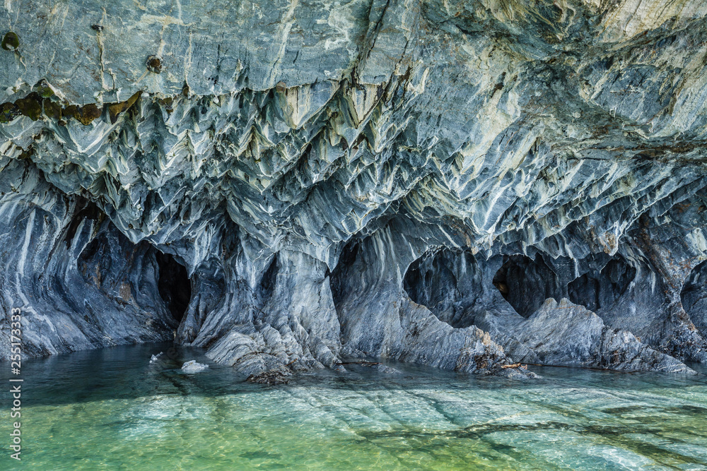 Cuevas de Mármol, Carretera Austral, lago General Carrera, Puerto  Tranquilo, Chile Stock Photo | Adobe Stock