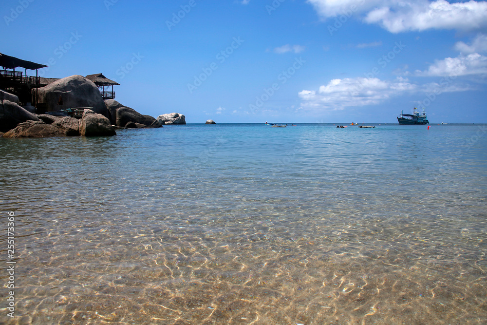 crystal water of paradise tropical beach on  Koh Tao, Thailand