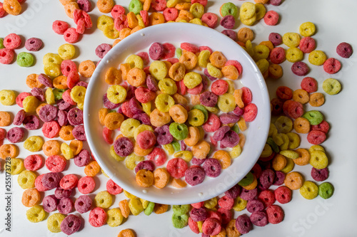 HEALTHY BREAKFAST OF COLORFUL CEREAL