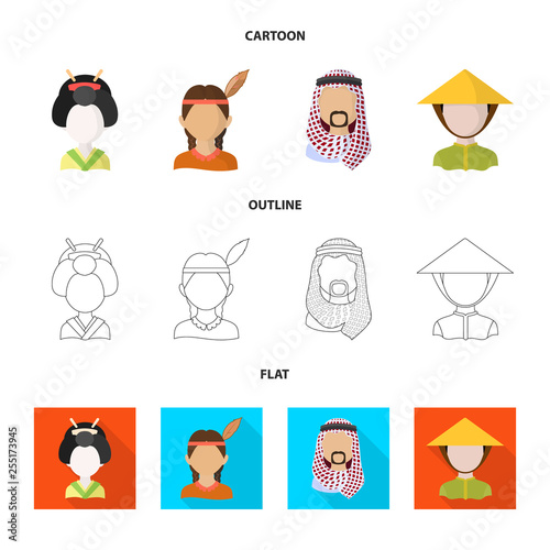 Isolated object of imitator and resident logo. Set of imitator and culture stock vector illustration.