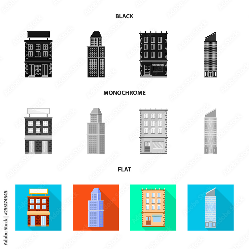 Obraz premium Vector design of municipal and center logo. Set of municipal and estate stock symbol for web.