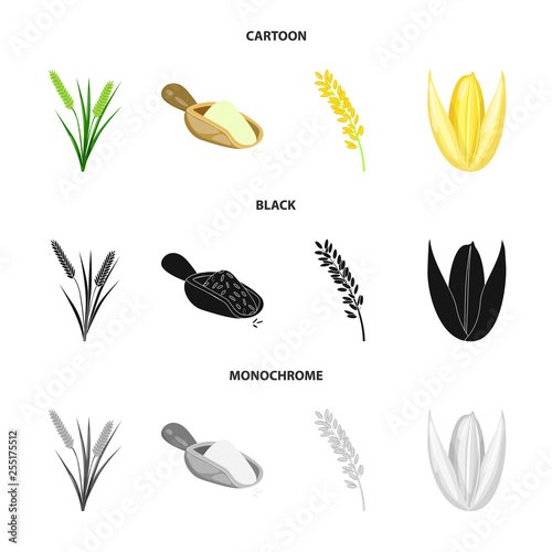 Isolated object of crop and ecological symbol. Collection of crop and cooking stock vector illustration.