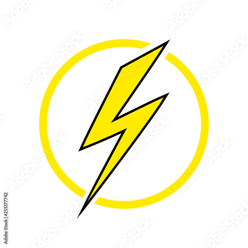 Lightning icon, energy icon. Vector illustration