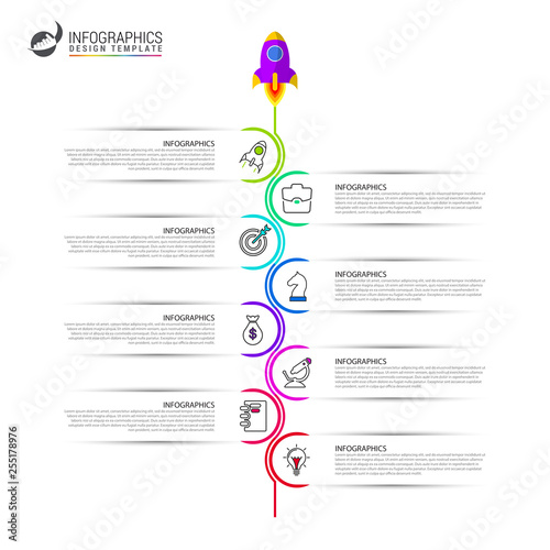 Infographic design template. Timeline concept with 8 steps
