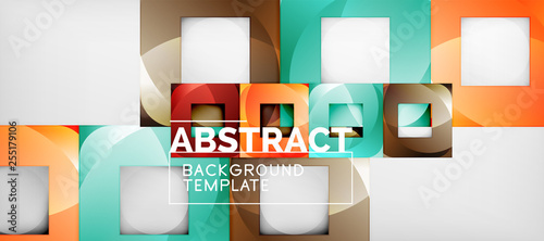 Background with color squares composition, modern geometric abstraction design for poster, cover, branding or banner