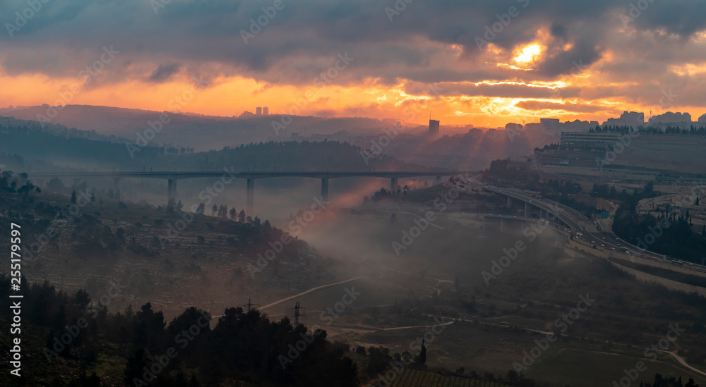 Obraz premium Sunrise over Jerusalem