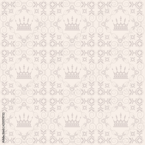 Vintage wallpaper, seamless background with pattern, vector image