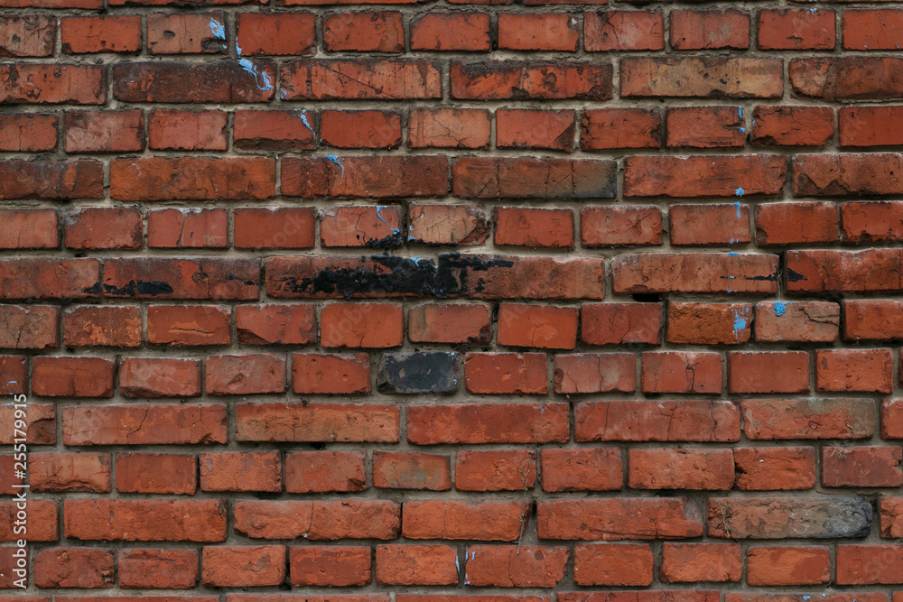 Old red brick wall background. Old red brick wall texture for home interior decor. Brick wall pattern. Old red brick wall background. Old red brick wall texture for home interior decor. Brick wall pattern.