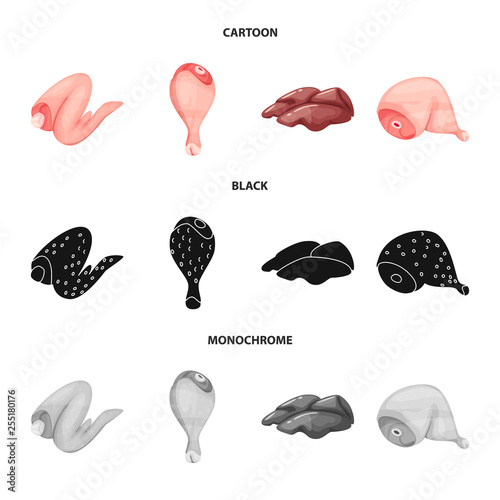 Vector design of product and poultry icon. Collection of product and agriculture    vector icon for stock.