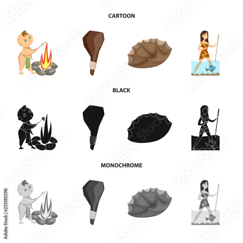 Vector design of evolution  and prehistory icon. Set of evolution  and development  stock vector illustration.