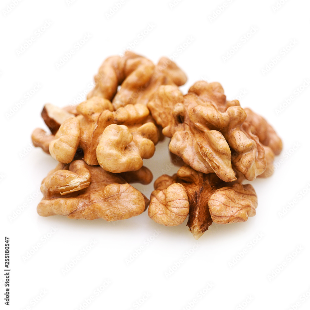 Several shelled kernels of walnuts closeup Several shelled kernels of walnuts closeup