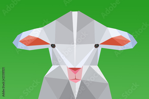 Φωτογραφία portrait d'un agneau pascal en origami