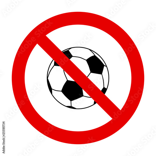Fußball und Verbotsschild