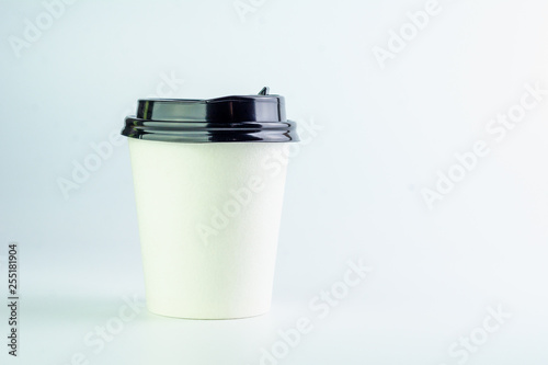 paper coffee cup on white background.