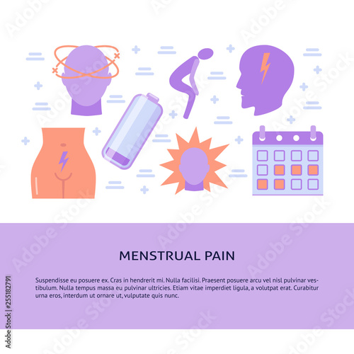 Menstruation period concept banner in flat style