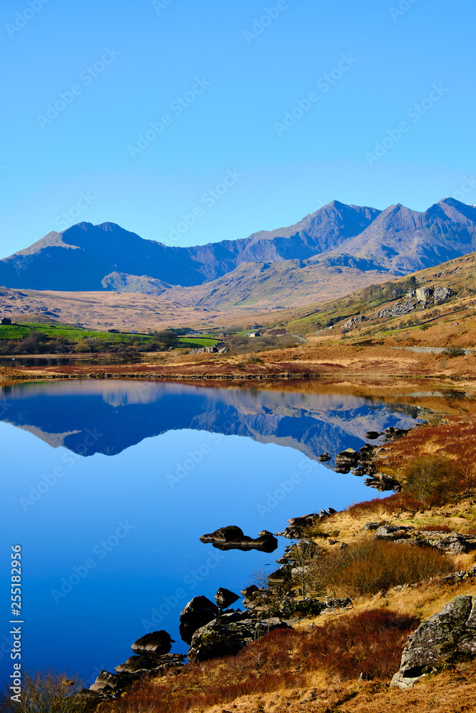 Landscape in the Snowdonia National Park in Wales, Great Britain