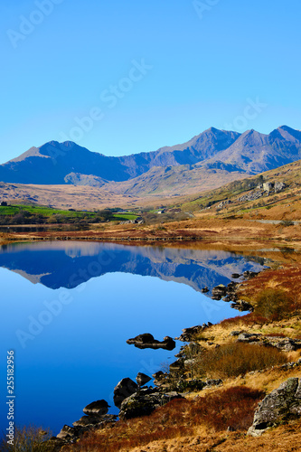 Landscape in the Snowdonia National Park in Wales, Great Britain