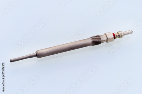 candle in a diesel engine. on a white background. do not isolate the red tip