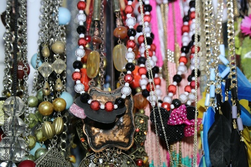 beads and colorful necklaces