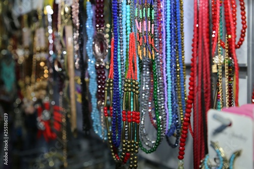 beads and colorful necklaces