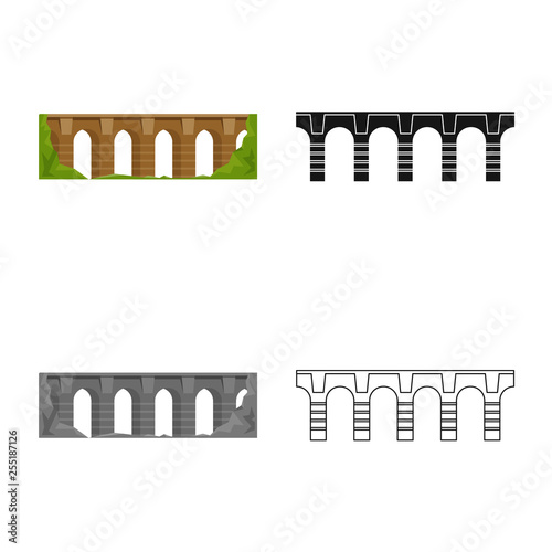 Isolated object of connection and design sign. Set of connection and side stock symbol for web.