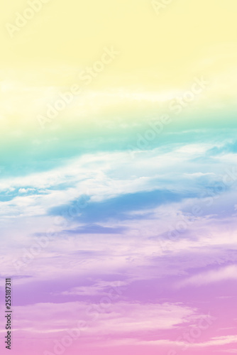 Sun and cloud background with a pastel colored © chachamp