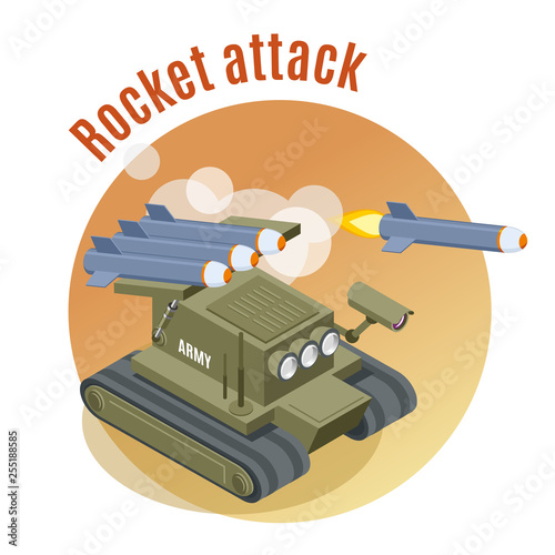 Φωτογραφία Rocket Attack Isometric Background