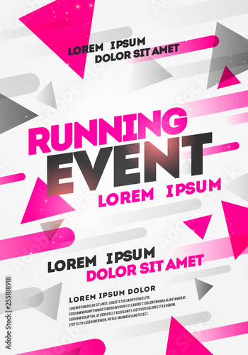 Vector Illustration Layout Poster Template Design For Sport Event, Running Tournament Or Championship