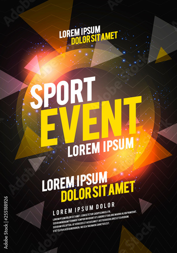 Vector Illustration Layout Poster Template Design For Sport Event, Running Tournament Or Championship