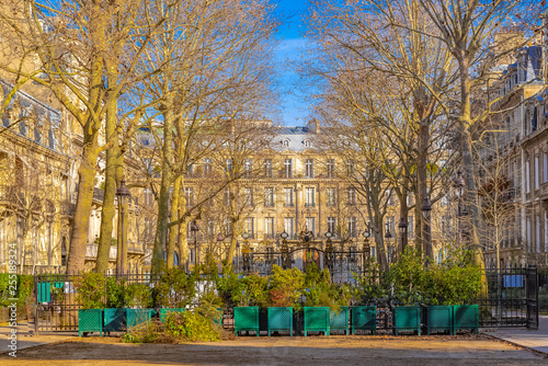 Paris, the parc Monceau, luxury facades and wrought iron gate photo