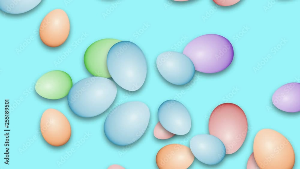Easter eggs falling and rotating on colour background. Loopable animation. Easter eggs falling and rotating on colour background. Loopable animation.